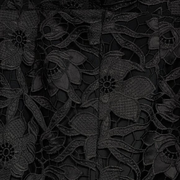 Nicholas Black Botanical Lace Lace-Up Off-Shoulder Cocktail Dress - Picture 9 of 12